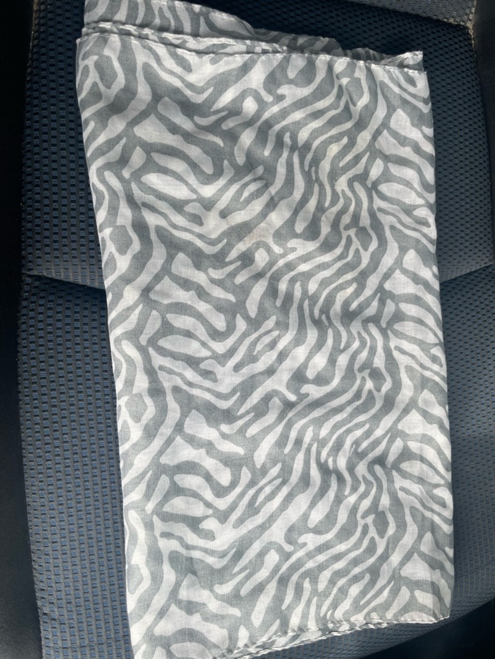 Gray and White Zebra Print Scarf